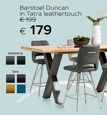 Promoties Barstoel duncan in tatra leathertouch - Henders & Hazel - Geldig van 01/08/2018 tot 03/09/2018 bij Henders & Hazel