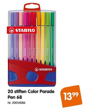 Promoties 20 stiften color parade pen 68 - Stabilo - Geldig van 31/07/2018 tot 09/09/2018 bij Fun