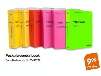 Promoties Pocketwoordenboek frans-nederlands - Prisma - Geldig van 31/07/2018 tot 09/09/2018 bij Fun