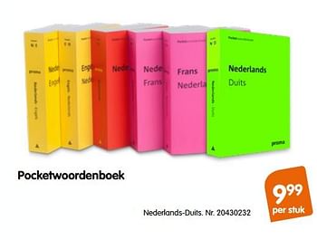 Promoties Pocketwoordenboek nederlands-duits - Prisma - Geldig van 31/07/2018 tot 09/09/2018 bij Fun