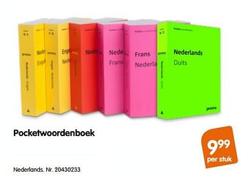 Promoties Pocketwoordenboek nederlands - Prisma - Geldig van 31/07/2018 tot 09/09/2018 bij Fun