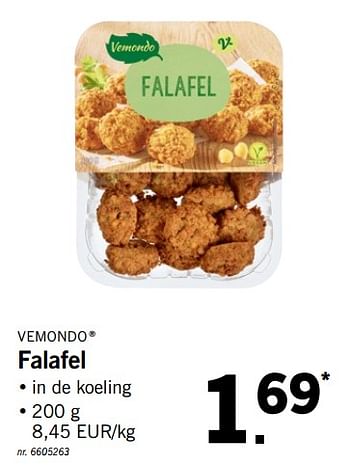 Promoties Falafel - Vemondo - Geldig van 13/08/2018 tot 18/08/2018 bij Lidl