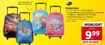 Promoties Kindertrolley - Disney - Geldig van 13/08/2018 tot 18/08/2018 bij Lidl