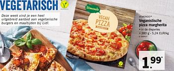 Promoties Veganistische pizza margherita - Vemondo - Geldig van 13/08/2018 tot 18/08/2018 bij Lidl