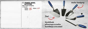 Promoties Truweel model kattetong - Huismerk - Meno Pro - Geldig van 01/08/2018 tot 30/09/2018 bij Meno Pro