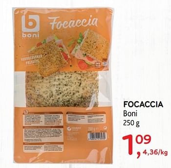 Promoties Focaccia - Boni - Geldig van 15/08/2018 tot 28/08/2018 bij Alvo