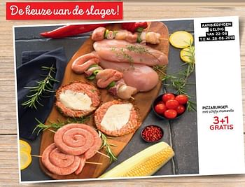Promoties Pizzaburger 3+1 gratis - Huismerk - Alvo - Geldig van 22/08/2018 tot 28/08/2018 bij Alvo