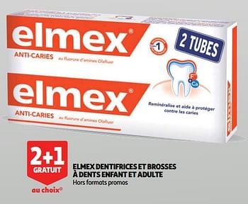 Promoties Elmex dentifrices et brosses à dents enfant et adulte - Elmex - Geldig van 07/08/2018 tot 01/09/2018 bij Auchan