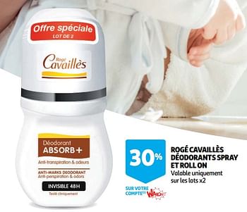 Promoties Rogé cavaillès déodorants spray et roll on - Rogé Cavaillés - Geldig van 07/08/2018 tot 01/09/2018 bij Auchan