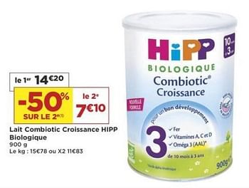 Promotions Lait combiotic croissance hipp biologique - Hipp - Valide de 07/08/2018 à 19/08/2018 chez Super Casino