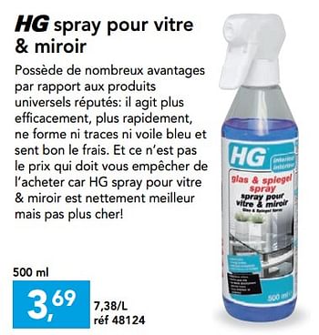 Promoties Hg spray pour vitre + miroir - HG - Geldig van 08/08/2018 tot 26/08/2018 bij Hubo