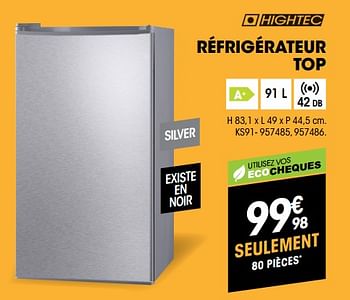 Promotions Hightec réfrigérateur top ks91 - HighTec - Valide de 07/08/2018 à 27/08/2018 chez Electro Depot