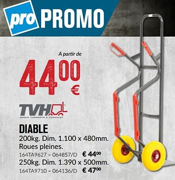 Promotions Diable - TVH - Valide de 01/08/2018 à 30/09/2018 chez Meno Pro