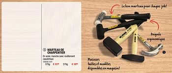 Promotions Marteau de charpentier - Produit Maison - Meno Pro - Valide de 01/08/2018 à 30/09/2018 chez Meno Pro
