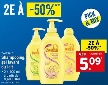 Promoties Shampooing, gel lavant ou lotion - Zwitsal - Geldig van 13/08/2018 tot 18/08/2018 bij Lidl
