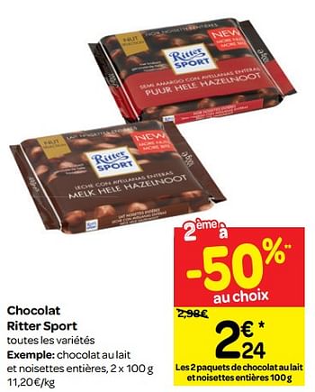 Panier garni chocolat lait CHOCOLATERIE RITTER : la corbeille de 430 g à  Prix Carrefour
