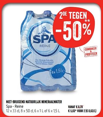 Promoties Niet-bruisend natuurlijk mineraalwater - Spa - Geldig van 09/08/2018 tot 15/08/2018 bij Delhaize