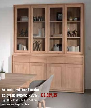 Promotions Armoire vitrine london - Bristol - Valide de 01/08/2018 à 01/09/2018 chez Overstock