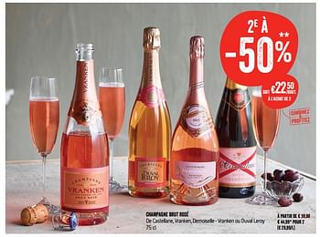 Promotions Champagne brut rosé - Champagne - Valide de 09/08/2018 à 15/08/2018 chez Delhaize
