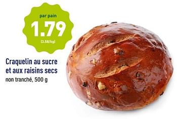 Promoties Craquelin au sucre et aux raisins secs - Huismerk - Aldi - Geldig van 13/08/2018 tot 18/08/2018 bij Aldi