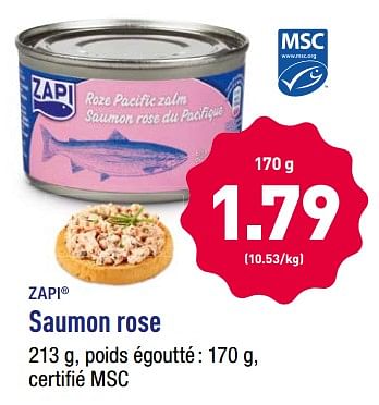 Promoties Saumon rose - Zapi - Geldig van 13/08/2018 tot 18/08/2018 bij Aldi