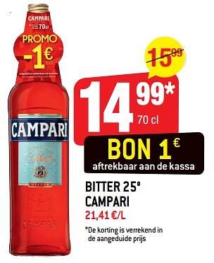 Promoties Bitter 25° campari - Campari - Geldig van 14/08/2018 tot 21/08/2018 bij Smatch