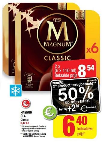 Promoties Magnum ola classic - Ola - Geldig van 14/08/2018 tot 21/08/2018 bij Smatch