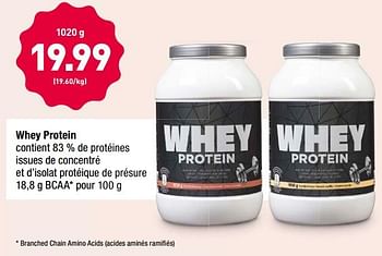 Promotions Whey protein - Produit maison - Aldi - Valide de 13/08/2018 à 18/08/2018 chez Aldi