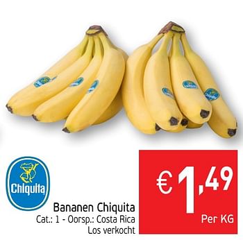 Promoties Bananen chiquita - Chiquita - Geldig van 14/08/2018 tot 19/08/2018 bij Intermarche
