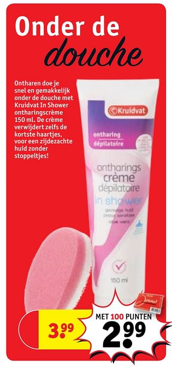 Promoties Ln shower ontharingscrème - Huismerk - Kruidvat - Geldig van 14/08/2018 tot 19/08/2018 bij Kruidvat