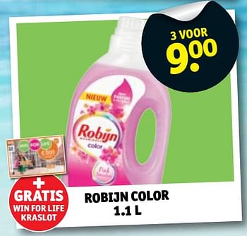 Promoties Robijn color + gratis win for life kraslot - Robijn - Geldig van 14/08/2018 tot 19/08/2018 bij Kruidvat