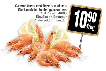 Promoties Crevettes entières cuites gekookte hele garnalen - Huismerk - Cora - Geldig van 14/08/2018 tot 20/08/2018 bij Cora
