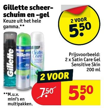 Promoties X satin care gel sensitive skin - Gillette - Geldig van 14/08/2018 tot 19/08/2018 bij Kruidvat