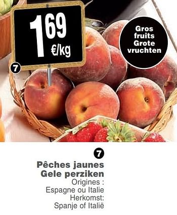 Promoties Pêches jaunes gele perziken - Huismerk - Cora - Geldig van 14/08/2018 tot 20/08/2018 bij Cora