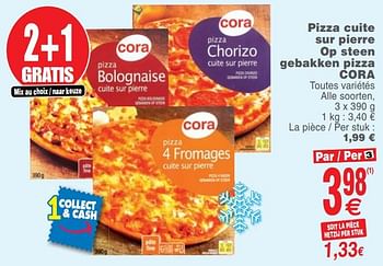 Promoties Pizza cuite sur pierre op steen gebakken pizza cora - Huismerk - Cora - Geldig van 14/08/2018 tot 20/08/2018 bij Cora