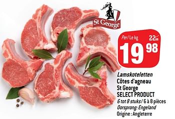 Promoties Lamskoteletten côtes d`agneau st george select product - St George  - Geldig van 14/08/2018 tot 21/08/2018 bij Match