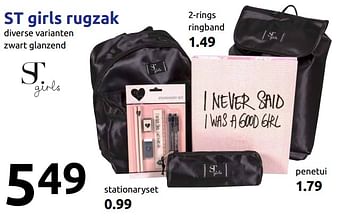 Promoties St girls rugzak - Supertrash - Geldig van 15/08/2018 tot 21/08/2018 bij Action