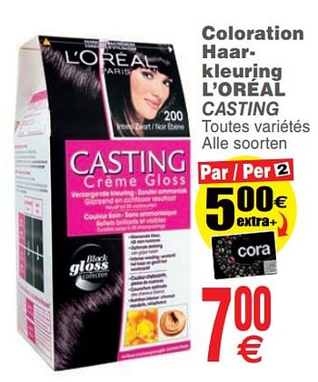 Promotions Coloration haar- kleuring l`oréal casting - L'Oreal Paris - Valide de 14/08/2018 à 20/08/2018 chez Cora