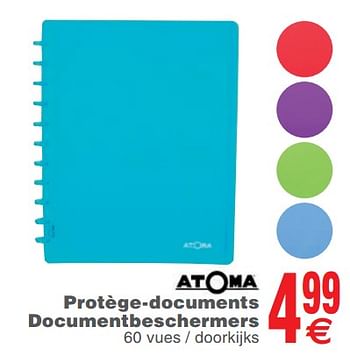 Promoties Protège-documents documentbeschermers - Atoma - Geldig van 14/08/2018 tot 27/08/2018 bij Cora