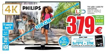 Promoties Philips tv led - led-tv 43pus6162-12 - Philips - Geldig van 14/08/2018 tot 27/08/2018 bij Cora