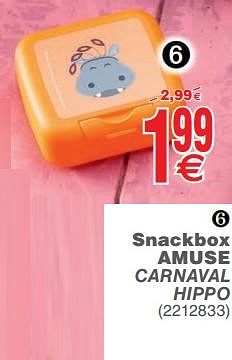 Promoties Snackbox amuse carnaval hippo - Amuse - Geldig van 14/08/2018 tot 27/08/2018 bij Cora