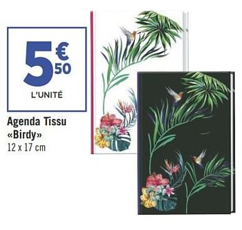 Promotions Agenda tissu birdy - Produit Maison - Géant Casino - Valide de 14/08/2018 à 26/08/2018 chez Géant Casino