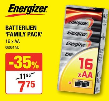 Promoties Batterijen family pack - Energizer - Geldig van 02/08/2018 tot 19/08/2018 bij HandyHome