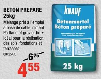 Promotions Beton prepare - Knauf - Valide de 02/08/2018 à 19/08/2018 chez HandyHome