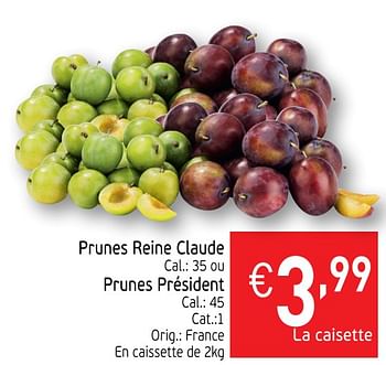 Promotions Prunes reine claude ou prunes président - Produit maison - Intermarche - Valide de 14/08/2018 à 19/08/2018 chez Intermarche