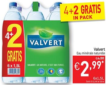 Promotions Valvert eau minérale naturelle - Valvert - Valide de 14/08/2018 à 19/08/2018 chez Intermarche