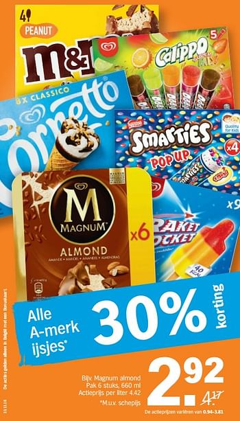 Promoties Magnum almond - Ola - Geldig van 13/08/2018 tot 19/08/2018 bij Albert Heijn