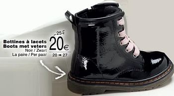 Promotions Bottines à lacets boots met veters - Produit maison - Cora - Valide de 14/08/2018 à 27/08/2018 chez Cora
