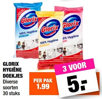 Promoties Glorix hygiëne doekjes - Glorix - Geldig van 13/08/2018 tot 26/08/2018 bij Big Bazar