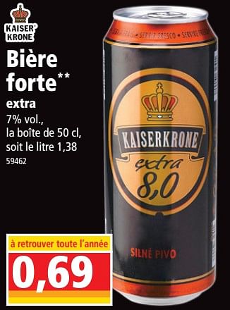 Promotions Bière forte extra - Kaiserkrone - Valide de 14/08/2018 à 21/08/2018 chez Norma